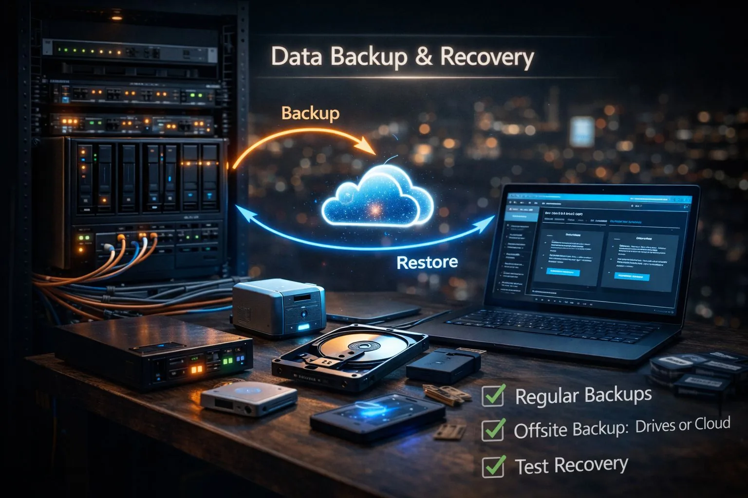 Backup and recovery dashboard protecting business data